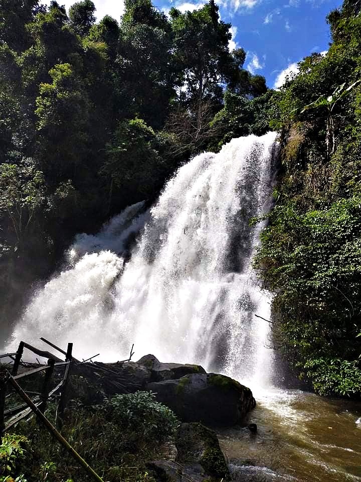 Bua Tong sticky waterfall and river